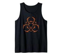 Toxic Hazard Heart Warning Symbol Industrial Cyber Goth Tank Top