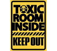 Toxic Room Inside Keep Out Funny Novelty Tin Sign Metal Tin Sign 8X12 Inches