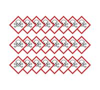 Toxic Warning Hazard Diamond Multi Pack 100mm x 100mm Strong Adhesive Vinyl Stickers for Safety (24)