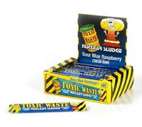 Toxic Waste Blue Raspberry Sour Chew Bar 50 x 20g | Individually Wrapped Bulk Box | Intense Tangy Raspberry Flavour | Ideal for Party Bags and Sharing