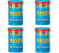 TOXIC Waste Drums Hazardously Sour Candy Sweets - 4x Blue Drums: 5 Sour Flavours: Lemonade, Cotton Candy, Blutti Frutti, Concord Grape, Umeboshi