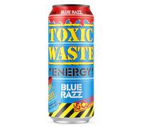 Toxic Waste Energy Drink - Extreme Sour Energy Boost, High Caffeine, Long-Lasting Focus & Performance, 500ml Can (Pack of 6, Blue Razz Energy)