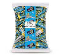 Toxic Waste Nuclear Sludge Blue Raspberry Sour Chew Bars 500g Bulk Bag - Individually Wrapped Small Chews | Tangy Treats for Sharing and Party Bags