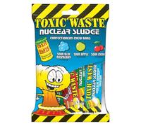 Toxic Waste Nuclear Sludge Sour Chew Bars Mixed Apple, Cherry, Blue Raspberry 80g - 1x Share Bag