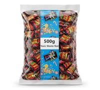 Toxic Waste Red Assorted Sour Fruit Flavoured Hard Boiled Sweets 500g Bulk Bag, Individually Wrapped | Intense Tangy Treats for Party Bags and Sharing