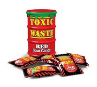 Toxic Waste Red Sour Candy Drum - 3 Toys & Novelty Sweets
