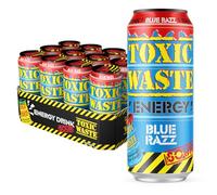 TOXIC WASTE Sour Blue Razz Energy Drink - 12 x 500ml Cans, Tangy Sparkling Fizz with Bold Flavour, Multipack for Gaming, Study, Parties, Road Trips and Fun Sharing