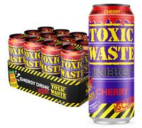 TOXIC WASTE Sour Cherry Energy Drink - 12 x 500ml Cans Sparkling Fizz with