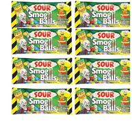 Toxic Waste Sour Smog Balls Crunchy Candy with a Chewy Center Tangy Sour Sweets 48g Bags - 8 Packs