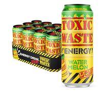 TOXIC WASTE Watermelon Energy Drink - 12 x 500ml Cans, Juicy Sparkling Fizz with Bold Flavour, Multipack for Gaming, Study, Parties, Road Trips and Fun Sharing