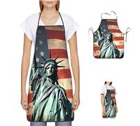 TOXOCMDKLE Aprons Cooking Bibs Waterproof Kitche Apron Statue Of Liberty Against Aldult Bib For Women Men Baking