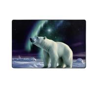 TOXOCMDKLE Area Rugs For Living Room Soft Carpet Polar Bears Northern Lights Living Room Rug Vintage Washable Rug Home Decor Modern Bedroom Rugs Non-Slip Floor Carpet For Dining Rooms Office 36"X24"