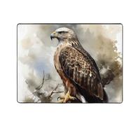 TOXOCMDKLE Area Rugs Non-Slip Floor Mats Watercolor Of Hawk Sitting In The Tree Carpet Rugs For Living Room Vintage Doormat Home Decor Floor Carpet Washable Rugs For Bedroom Dining Room 160 X 120 Cm