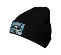 TOXOCMDKLE Beanie Hat Orca Killer Whale Beanie Knitted Hats for Women Men Warm Winter Hat Knit Hats Black