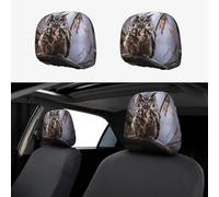 TOXOCMDKLE Car Headrest Cover 2 Pcs Breathable Car Seat Headrest Covers Owl on a branch Headrests Cover for Cars Auto Accessories Universal Dust Protector Cover Decoration