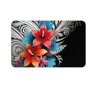 TOXOCMDKLE Door Mat Non-Slip Welcome Mats Decorated With Floral Tribal Patterns Doormat Machine Washable Front Floor Mats Indoor Outdoor Entrance Mat Waterproof Rug For Bedroom Bathroom 80 X 49cm