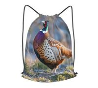 TOXOCMDKLE Drawstring Backpack Foldable Draw String Bags Pheasants Animals Sackpack Sports Gym Bag For Shopping Yoga