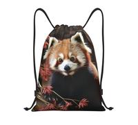 TOXOCMDKLE Drawstring Backpack Foldable String Bag Red Pandas Resistant Sackpack Sports Gym Bag for Shopping Yoga