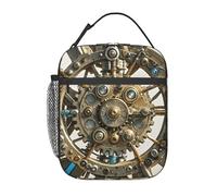 TOXOCMDKLE Lunch Bag Insulated Portable Lunch Box Cool Steampunk Gears Lunch Tote Bag for Women Men Work Picnic Travel