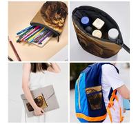 TOXOCMDKLE Pencil Case Big Capacity Telescopic Pencil Bag Angry Roaring Lion Pen Holder Pop Up Stationery Case Retractable Standing Pencils Pouch Makeup Cosmetics Bag for Office Supplies