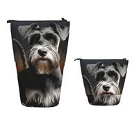 TOXOCMDKLE Pencil Case Big Capacity Telescopic Pencil Bag Animal Schnauzer Dog Pen Holder Pop Up Stationery Case Retractable Standing Pencils Pouch Makeup Cosmetics Bag for Office Supplies