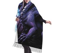 TOXOCMDKLE Scarf For Women Winter Scarves Warm Lightweight Scarf Purple Dragon Purple Moon Wraps Soft Fringed Shawl