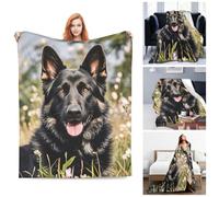 TOXOCMDKLE Throw Blanket Plush Ultra-Soft Micro Throw Soft Lightweight Fleece Blanket black german shepherd Throws Blanket Warm Bed Blankets Cozy Sofa Decorative Throws for Couch All Seasons 50"x40"