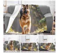 TOXOCMDKLE Throw Blanket Super Soft Plush Flannel Blanket Running german shepherd dog Throw Lightweight Blankets for Living Room Warm Cozy Decorative Throws for Sofa Couch All Seasons 40"x30"