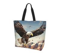 TOXOCMDKLE Tote Bag for Women An eagle flies over Grocery Bag Foldable Shopping Bags Reusable Large Tote Bags