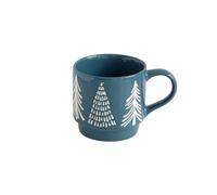 TOXVEK Green Pine Tree Mug Stacking Cup Christmas Ceramic Water Cup Personality Simple Breakfast Cup Milk 400Ml