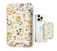 TOXXU Cats Magnetic Wallet Compatible with Magsafe Wallets for iPhone 17/16/15/14/13/12 Series Pro Max Plus Cute Phone Magnet Card Holder Fit 3 Cards for Women Girl Lether Mag Safe Playing Kitten