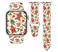 TOXXU Christmas Gingerbread Man Watch Band Compatible with Apple Watch 38mm 40mm 41mm 42mm 44mm 45mm 49mm for Women Men, Stylish Winter Xmas Printed Replacement Strap for iWatch Ultra SE 9 8 7 6 5 4