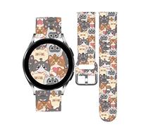 TOXXU Cute Cats Watch Band 20mm Compatible with Samsung Galaxy Watch 5/5 Pro/4/4 Classic/3/Active 2/Active, Stylish Cute Kitten Pattern Silicone Replacement Strap for Women & Men