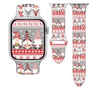 TOXXU Gnome Christmas Watch Band Compatible with Apple Watch Series 38mm 40mm 41mm 42mm 44mm 45mm 46mm 49mm for Women Men, Stylish Winter Xmas Printed Replacement Strap for iWatch Ultra SE 10 9 8 7 6
