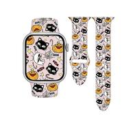 TOXXU Halloween Black Cats Pumpkins Watch Band Compatible with Apple Watch 38mm 40mm 41mm 42mm 44mm 45mm 49mm for Women Men, Stylish Funny Xmas Printed Replacement Strap for iWatch Ultra SE 9 8 7 6 5