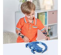 Toy 114 5 Inch 3D Printed Animal Toys | Articulated Dinosaur Elephant & Models With Movable Joints | Filament Learning Desk | Classroom Playroo (Blue, A)