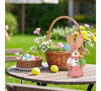 Toy 275 DIY Woven Straw Bunny Craft Kit - Easter Decoration Couples Activity Home For Adults (A, 35cm)