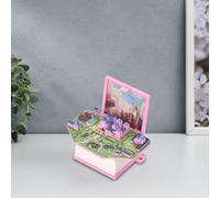 Toy 660 3D Castles Toys For Kids Mini PopUp Keychain Mini Dinosaurs Figures Book Small Gift For Cube Pink Brown (B, One Size)