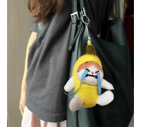 Toy 828 Crying Banana Cat Pendant Cute Banana Cat Doll Sound Making Crying Keychain Meow Doll Keychain Cute Charm (Yellow, One Size)