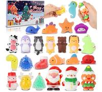 Toy Advent Calendars 2025, 24 Christmas Snowman Mochi Squishy, 24 Days Christmas Countdown Calendar