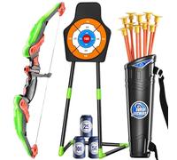 Toy Archery Bow and Arrow for Kids, Archery Set with LED Light, Moving Standing Target, Suction Cup Arrows, Score Targets,Quivers,Bottle, Indoor Outdoor Gifts for Boys Girls