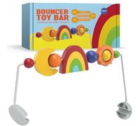 Toy Bar Compatible with Baby Bjorn Bouncer Toy Bar - Engaging Colorful Shapes - All Wood - Spinnable - Nature-Inspired Figures Bar Compatible with Baby Bjorn Toy Bar
