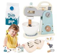 Toy Blender - Pretend Play Mixer,Wooden Kitchen Play Set Accessories Pretend Play Toys for Toddler Girls Boys Baby Kids Aged 3-5