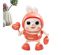 Toy Bunny - ABS 20 x 17 cm | Singing Animal with Music and Light | Training at Gattonamento - For Small Birthdays Party Play Area Bedroom Living Room Study