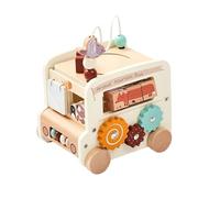 Toy Bus| Preschool Educational Activity Toy | Wooden Xylophone Puzzle Game Bus | 5-In-1 Busy Box Toys | Multifunctional Learning Buses for Kids, Kindergarten, Classroom, Holiday, School