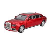 Toy Car Diecast 1:24 For Aurus Enat Russian With Lights Toy Alloy Car Model(Red)