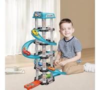 Toy Car Garage With Track, Parking Garage Toy Playset, Racing Car Ramp Vehicle Assembly Interactive Toys, Preschool Educational Traffic Toys For Girls, Boys, Children