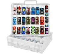Toy Car Storage Organizer Case Compatible with Hot Wheels/for Matchbox Cars. Display Carrying Container Holder for LOL Surprise Dolls/for Shopkins with 48 Compartments Double Sided -White (Box Only)