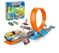 Toy Car Track, Construction Truck Set, 10.08x9.84in Play Game, 360 Degree Rotation, Authentic Child Safe Material for Toddler Play, Birthday, Easter, Party, Travel, Home