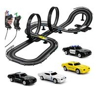 Toy Car Track Racing Set, 1:87 Slot Car, 360° Loop & U-Shaped Slope